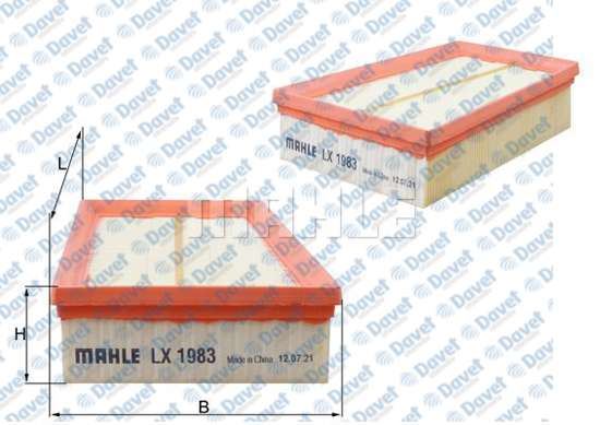 MAHLE LX1983 Hava Filtresi Nissan Qashqai 1.6-2.0dci- Xtrail 07=> Chevrolet Kaleos 08=> 2.0 Dci